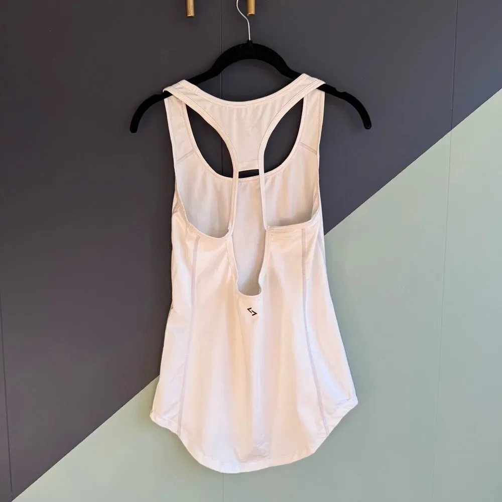 Adanola White Racerback Singlet / Tank Top, Size XS, EUC - Picture 2 of 5